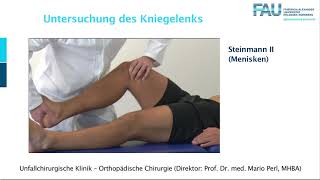 2 Kniegelenk UCH Ortho Untersuchung FAU [upl. by Esydnac]