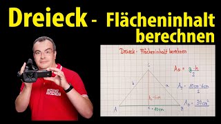 Dreieck  Flächeninhalt berechnen  Lehrerschmidt [upl. by Enutrof682]