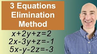 Solving Systems of 3 Equations Elimination [upl. by Ailemaj]