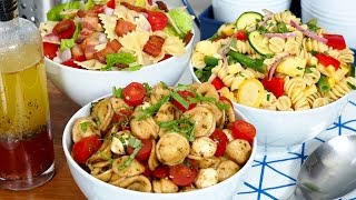 Easy Pasta Salad 3 Delicious Ways [upl. by Amal]