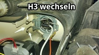 Hauptscheinwerfer H3 Lampe wechseln für Fernlicht bei VW Skoda Seat [upl. by Dj840]