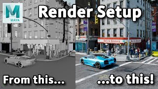 Rendering a complex scene  Part 17 Introduction to Render Setup [upl. by Woodward]