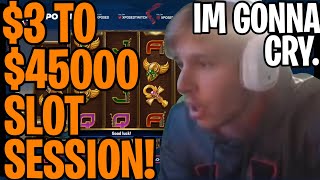 3 TO 45000 SLOT SESSION CRAZIEST SLOT WIN OF ALL TIME [upl. by Norri]