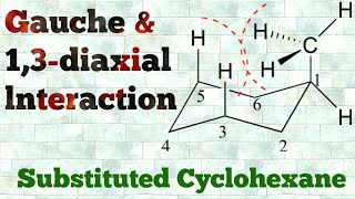 Gauche interaction 13diaxial interaction Substituted Cyclohexane [upl. by Ardie]