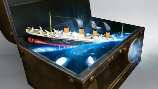 TITANIC SINKING IN A CHESTDiorama  lamp  epoxy resin art [upl. by Anibur]