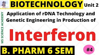 InterferonApplication of rDNA Techn and Genetic Enginin Production of 6 SemBiotechnology unit 2 [upl. by Rubi]