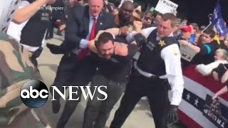 Trump Protester Rushes Stage at Ohio Rally [upl. by Alleahcim]