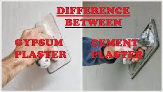 Difference Between Gypsum Plaster amp Cement Plaster [upl. by Hetty]