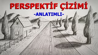 PERSPEKTİF ÇİZGİ ANLATIMLI  PERSPECTIVE DRAWING  GÖRSEL SANATLAR DERSİ [upl. by Ahsael]