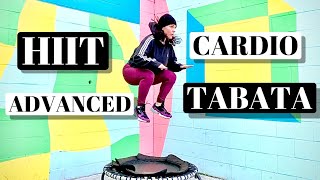 Rebounder HIIT Tabata Workout  Cardio  Advanced Rebounder Workout [upl. by Hgielra435]