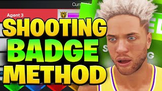 FASTEST SHOOTING BADGES METHOD on NBA 2K24  LIMITLESS RANGE DEADEYE BLINDERS amp ALL BADGES [upl. by Tillie950]