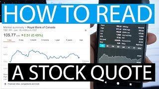 How To Read A Stock Quote [upl. by Eerol]