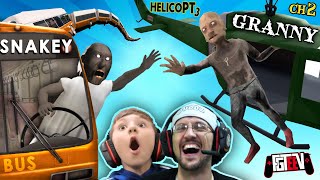 GRANNY amp Grandpa vs HELICOPTER Exclusive Ending FGTeeV Boys vs SNAKEY BUS 2in1 Games [upl. by Talmud920]