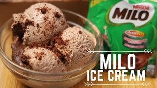 Milo Ice Cream  3 Ingredient Recipe   Homemade Ice Cream Recipe [upl. by Wilton]