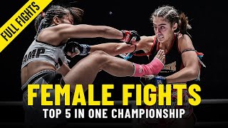 Top 5 Explosive Female Fights In ONE Championship [upl. by Namharludba]