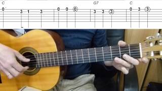 Guitar lesson  Mary Had a Little Lamb  Easy Guitar melody tutorial  TAB [upl. by Wengert]