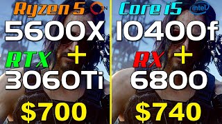 i5 10400F  RX 6800 vs Ryzen 5 5600X  RTX 3060 Ti [upl. by Trebleda]