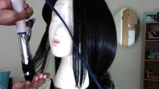 EASY How To Curl A Synthetic Wig With A Curling Iron  NO PINNING  Isis BS202 [upl. by Echikson]