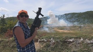 LG 440 40mm Grenade launcher Firing exploding rounds [upl. by Urata299]