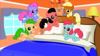 Five Little Ponies Jumping on the Bed  MLP Fun Video [upl. by Ahsyas538]