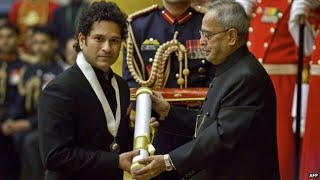 President Mukherjee presents Bharat Ratna to Shri Sachin Tendulkar and Prof C N R Rao [upl. by Eva842]