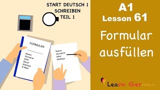 A1  Lesson 61  Formular ausfüllen  How to fill in a form  Start Deutsch1  Learn German [upl. by Forster]