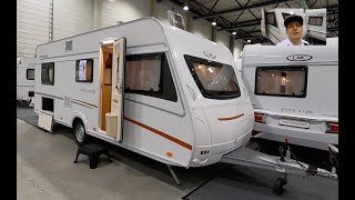 LMC Style 530 E Münsterland Caravan Camping Camper travel trailer walkaround and interior V0142 [upl. by Hughie]