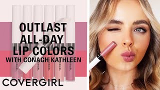 Conagh Kathleen’s Tutorial of Outlast AllDay Lip Colors  COVERGIRL Shorts [upl. by Osnerol]