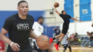 Russell Westbrook Darren Collison Dante Exum Stanley Johnson at Rico Hines UCLA Run [upl. by Damal]