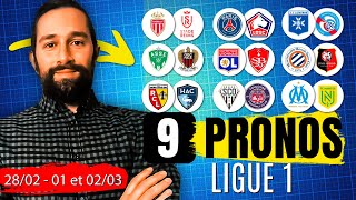 Nos 9 PRONOSTICS Ligue 1  PSG Lille OM Nantes Lyon Rennes Monaco Lens Nice [upl. by Anirdnaxela]