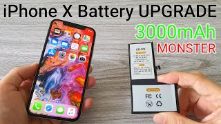 Upgrading my iPhone X with 3000mAh Battery 🔋😲 SUPERCHARGED [upl. by Ainniz471]