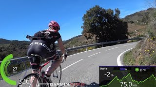 Extra long Indoor Cycling 3 Mountain Workout Spain Ultra HD Garmin Video [upl. by Bertilla]