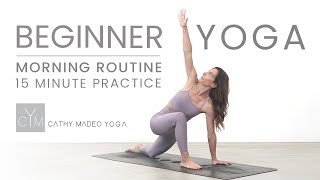 Beginner Yoga Morning Routine 15 Minute Practice [upl. by Narmi659]