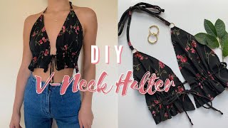 Thrift Haul amp Flip Summer VNeck Halter Top [upl. by Erdnaed]