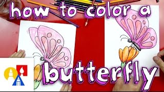 How To Color A Butterfly With Watercolor Pencils [upl. by Letta]