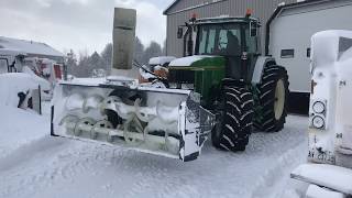 Snow storm Jan 2019 John Deere 7800 with front mount blower [upl. by Odella630]