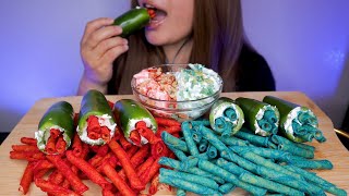 ASMR VIRAL JALAPENO CREAM CHEESE FUEGO amp BLUE HEAT TAKIS MUKBANG NO TALKING [upl. by Sheelah]