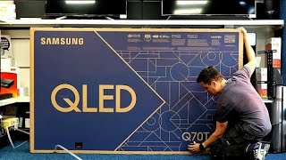 85quot Samsung Q70T Unboxing Setup and 4K Demo Videos 4K HDR QLED TV [upl. by Hamlani591]