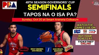 PBA Game Schedule Today Oct 20 2024  Brgy Ginebra vs San Miguel [upl. by Adnohsad]