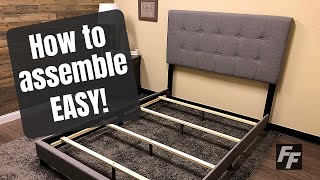 How to assemble a tufted bed frame [upl. by Nydia93]