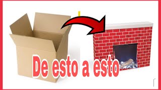 DIYCHIMENEA PARA NAVIDAD FÁCILCARDBOARD FIREPLACE FOR CHRISTMAS [upl. by Adeline480]