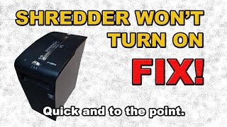 Shredder wont turn on FIX [upl. by Tremaine854]