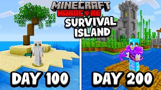 I Survived 200 Days on a SURVIVAL ISLAND in Minecraft Hardcore [upl. by Rome]