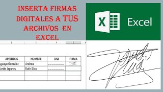 como insertar una firma digital en EXCEL [upl. by Evan]