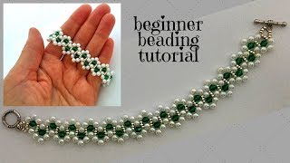 Easy Beaded Bracelet Pattern DIY Beaded Bracelet Beading Tutorial [upl. by Kiah]