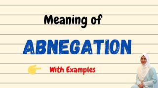 Daily vocabulary  Abnegation Meaning  Vocabgram [upl. by Sire]