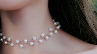 Pearl Necklace Making  DIY [upl. by Oirifrop934]