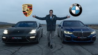 DRAG RACE BMW 750i vs Porsche Panamera Turbo  Tuned RS6 C7 Bonus [upl. by Adnema]