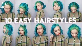 10 EASY SHORT HAIRSTYLES [upl. by Marjy]