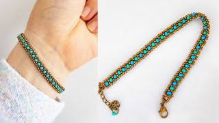 Kolay Kum Boncuk Bileklik Yapımı Easy SeadBead Bracelet Making [upl. by Crooks]